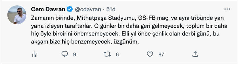 cem davran dan fenerbahce galatasaray derbi maci oncesi dikkat ceken paylasim